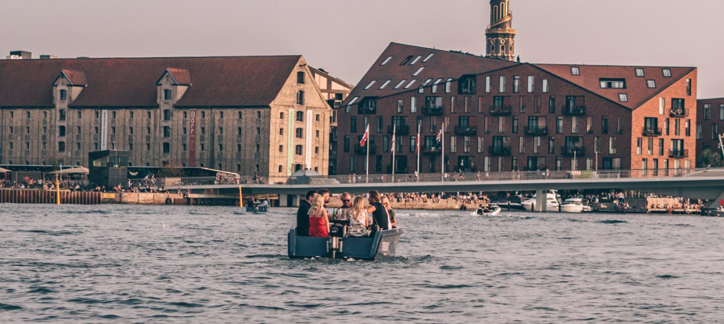 Sailing through Copenhagen Harbour in a GoBoat